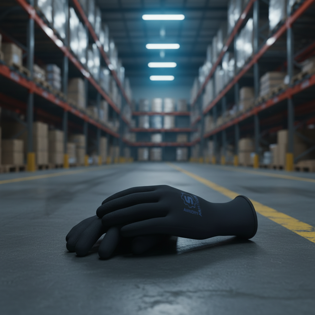 Guantes nitrilo en bodega logística