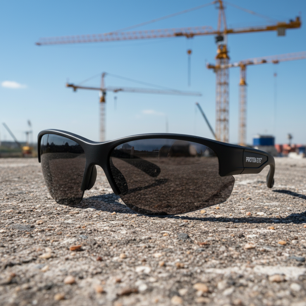 Gafas oscuras en obra exterior