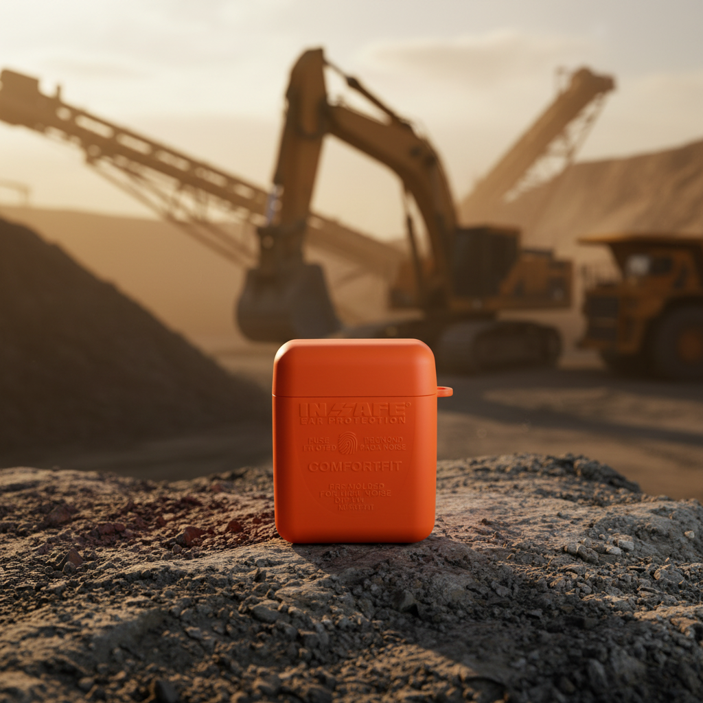 Tapaoídos estuche naranja en minería